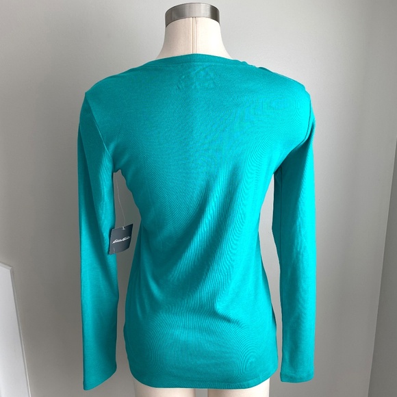 NWT Eddie Bauer Favorite Long Sleeve T Shirt in Emerald - Size M - Picture 3 of 9